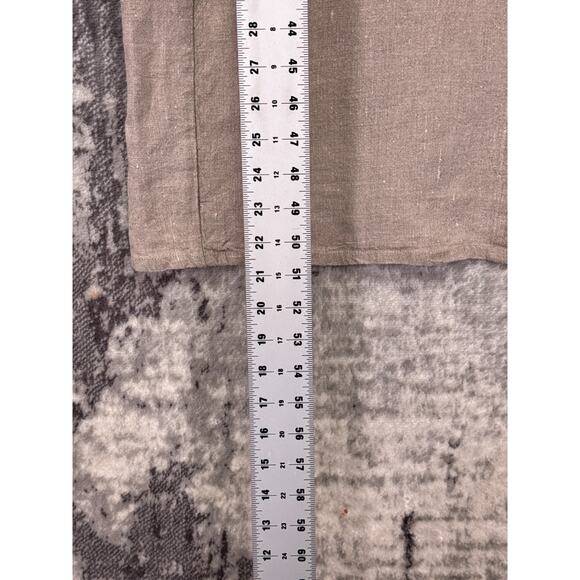 FLAX Dress Large Womens Beige Linen Sleeveless Maxi - Picture 6 of 7